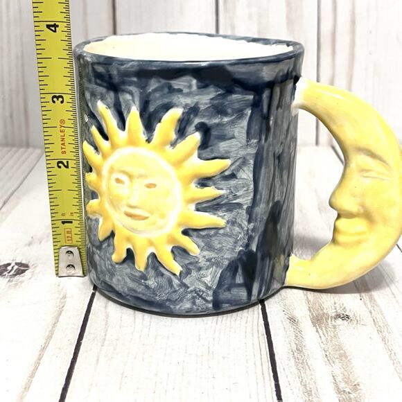 Hand Made Sun Moon And Stars Ceramic Celestial Mug Cup - Picture 5 of 5